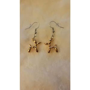 Mini gold balloon dog earrings